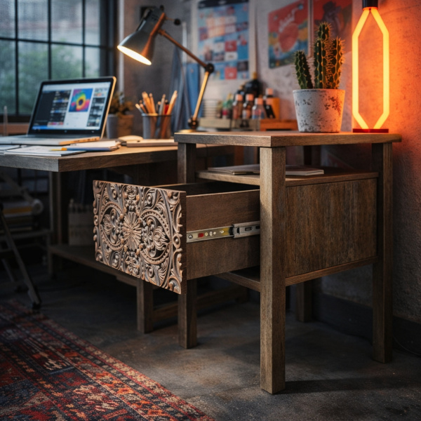 купить дизайнерскую прикроватную тумбу из массива MH_170-30